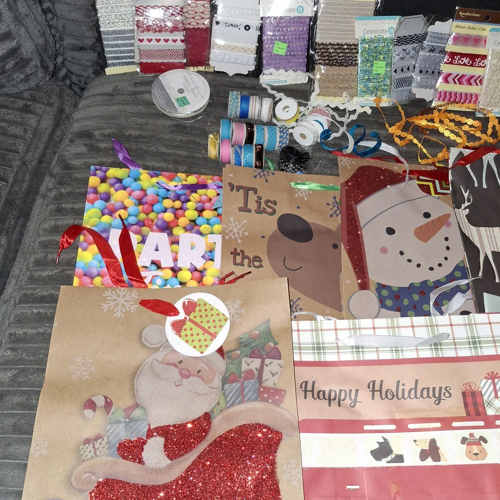 Festive Holiday Gift Bags and Wrapping Supplies